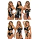 thumbnail image 2 of Lencería de PVC brillante de piel sintética metálica, disfraces de talla grande, ropa interior, babydoll, bikini sexy de talla grande para sexo, Pole dance, 2 of 5