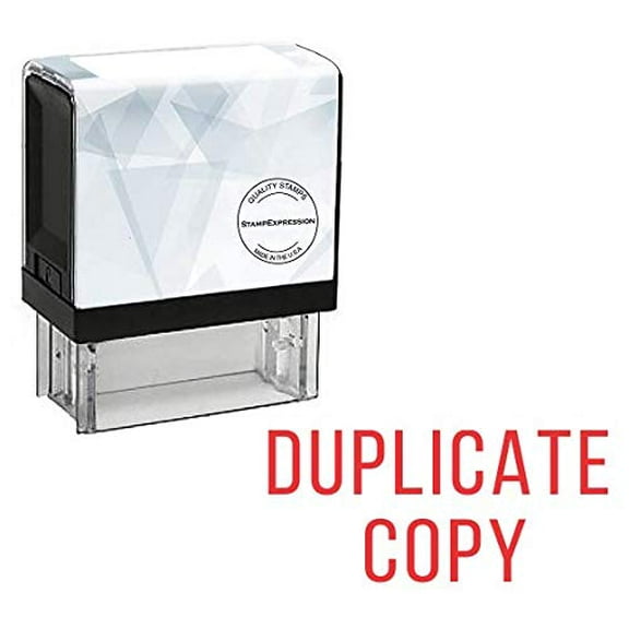 StampExpression - Duplicate Copy Office Self Inking Rubber Stamp - Red Ink (A-5279)