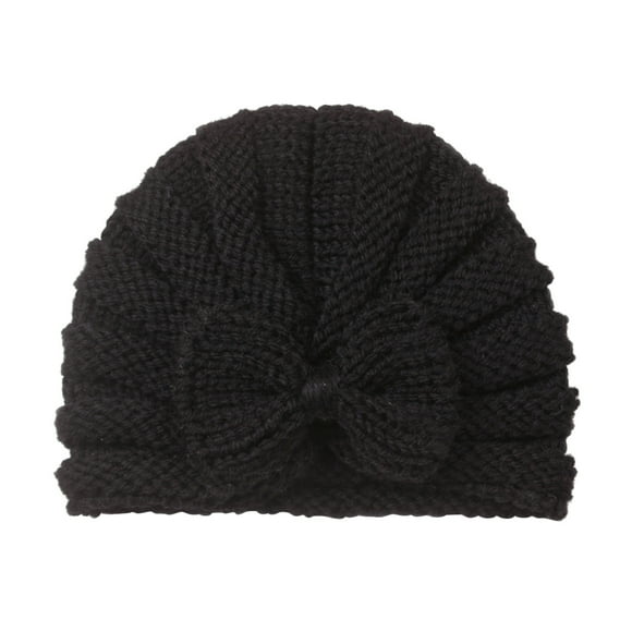 2025 Toddler Baby Boys Girls Cheese Hat Baby Knitted Cap Beaniess Solid Baby Winter Hat with Chin Strap Cotton Bowknot Elastics Turban infant Hats Hat