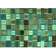 thumbnail image 1 of Ahgly Company Machine Washable Indoor Rectangle Abstract Turquoise Blue Contemporary Area Rugs, 6' x 9', 1 of 4