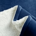 thumbnail image 3 of Host & Home Plush Sherpa Throw Blanket, Plush Mink Velvet Face with Plush Sherpa Reverse, 50x60, Navy, 3 of 7
