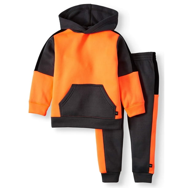 Cheetah - Cheetah Toddler Boy Colorblock Hoodie Sweatshirt & Taped Jogger Pants Outfit Set, 2