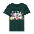 thumbnail image 4 of DDAPJ pyju Easter Shirts for Women Cute Gnome Printed Short Sleeve T-shirt Funny Bunny Eggs Graphic Tees Novelty Holiday Tee Tops Navy M, 4 of 6