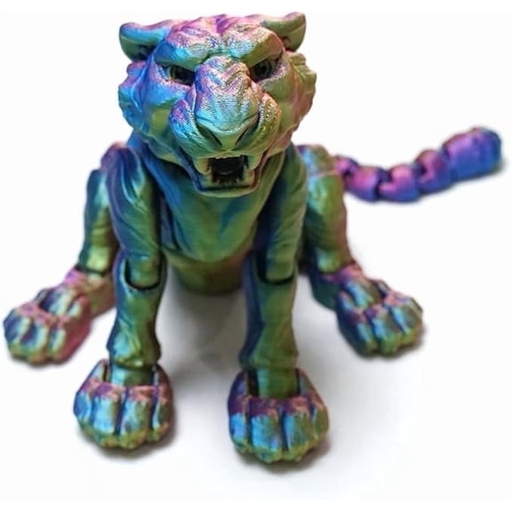 3D Printed Tiger Statue, Flexible Joints, Home Office Decor, Autism/ADHD Toys, Festival Gift, Fidget Toy