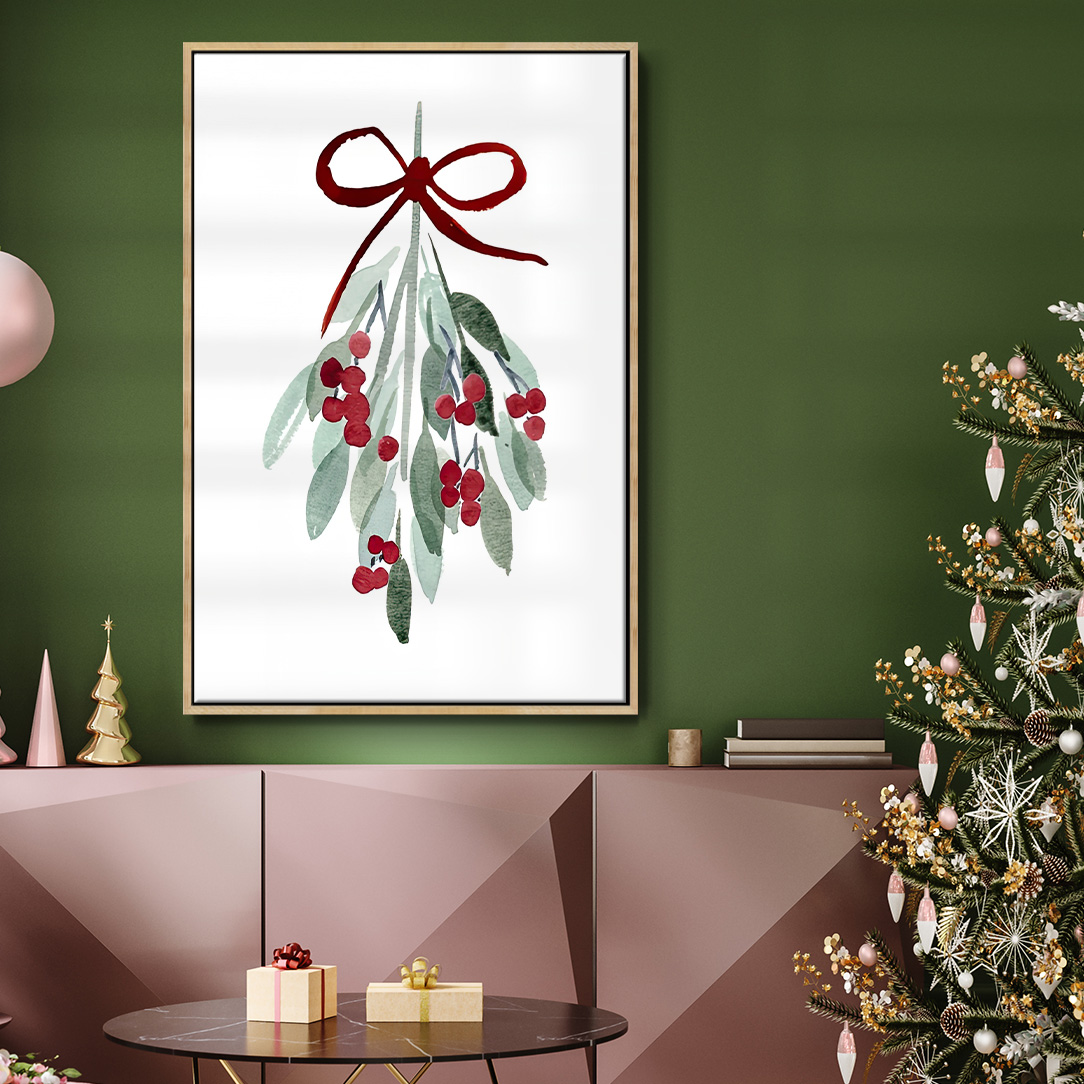 Come Across II - Framed Gallery Wrapped Holiday Canvas - 25 x 37 - Natural Wood Frame