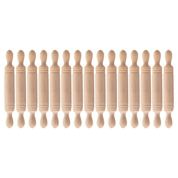 Beaupretty Cookie Rolling Pin Miniature Mini Rolling Pin Models Wood 15Pcs Khaki