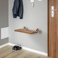 thumbnail image 3 of Costway 20'' Wall Mounted Teak Wood Folding Shower Bath Seat Medical Bench Stool, 3 of 10