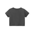 thumbnail image 4 of Inglocry Girls Summer Round Neck Short Sleeve Crop Tees Casual Loose Fit Tees Basic Tees Summer Tops For Teens Dark Gray 5-6Y, 4 of 9