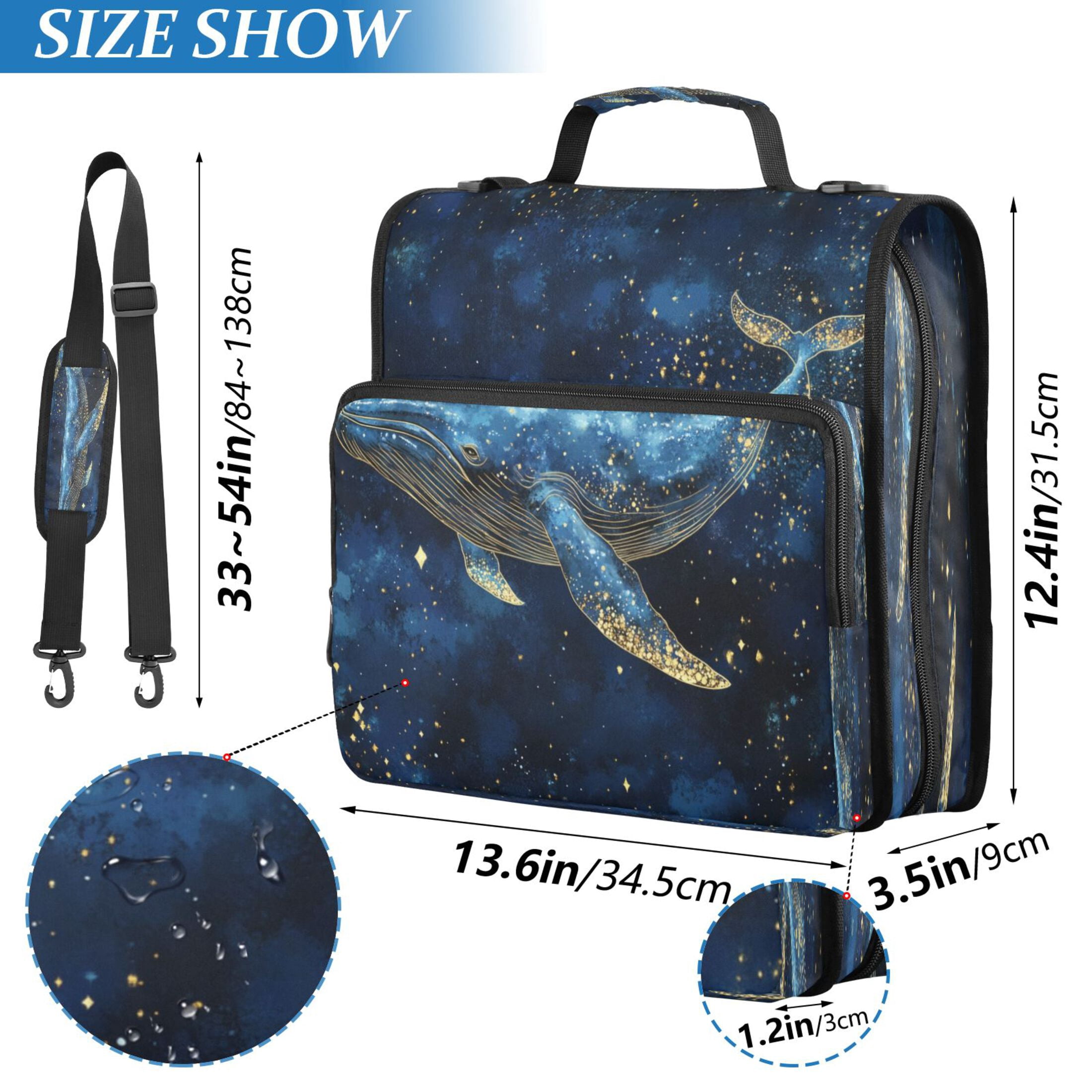 YAZAOO Zipper Binder trapper keeper Documents Organized Design Cosmic Blue Printed