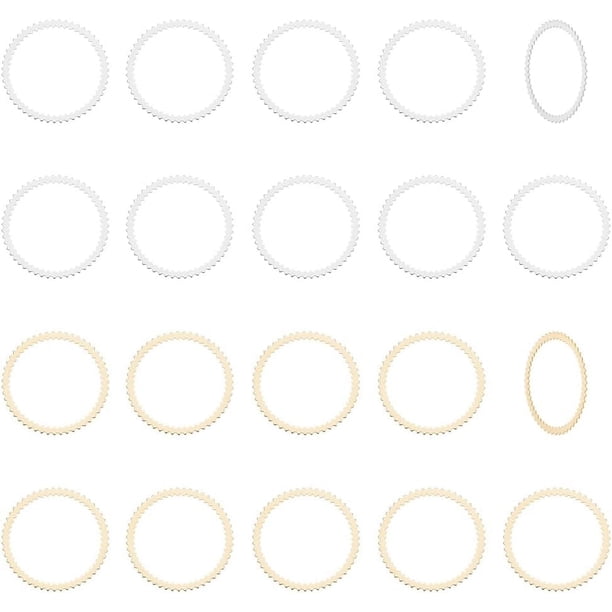 24 anillos de enlace de latón de 2 colores, chapados en oro real de 24 quilates y plata 925, con marcos huecos, conectores y accesorios de joyería.