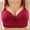 29-Wine, variant on YWDJ Bras for Women Plus Size Push up Comfy Bras No Wire Lounge Bras Adjustable Straps Full Coverage Bow Comfortable Bras Padded Plus Size Lace Comfy Bras Hollow Wrap Bras Wine XL