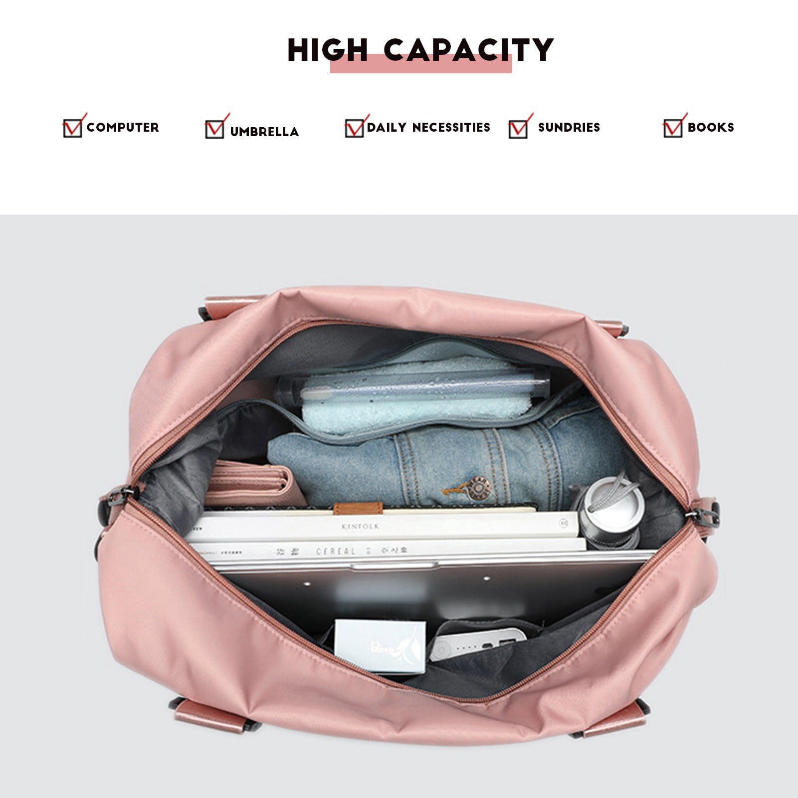 FAMTKT Expandable Gym Bags, Duffle Bags for Sports and Weekend Travel, Large Capacity Lightweight Overnight Bags for Men and Women, Travel Duffel Bags, Sports Tote Bag