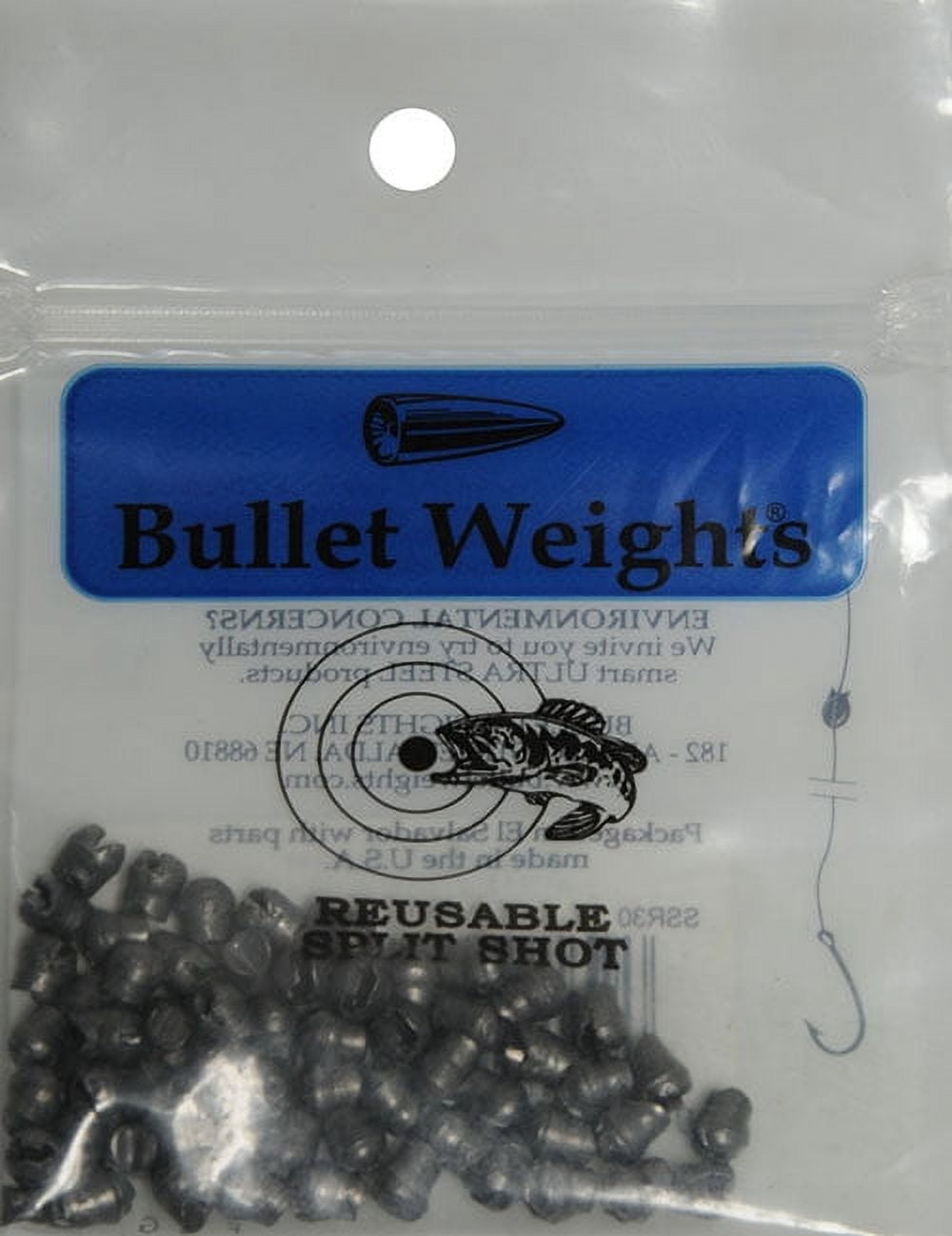 Bullet Weights® Reusable Split Shot, Size #BB, 60 Sinkers