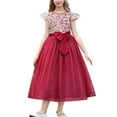thumbnail image 2 of IBTOM CASTLE Flower Girl Sequin Lace Dress for Kids Wedding First Communion Princess Pageant Formal Party Long Maxi Gowns 7-8 Years Red, 2 of 8