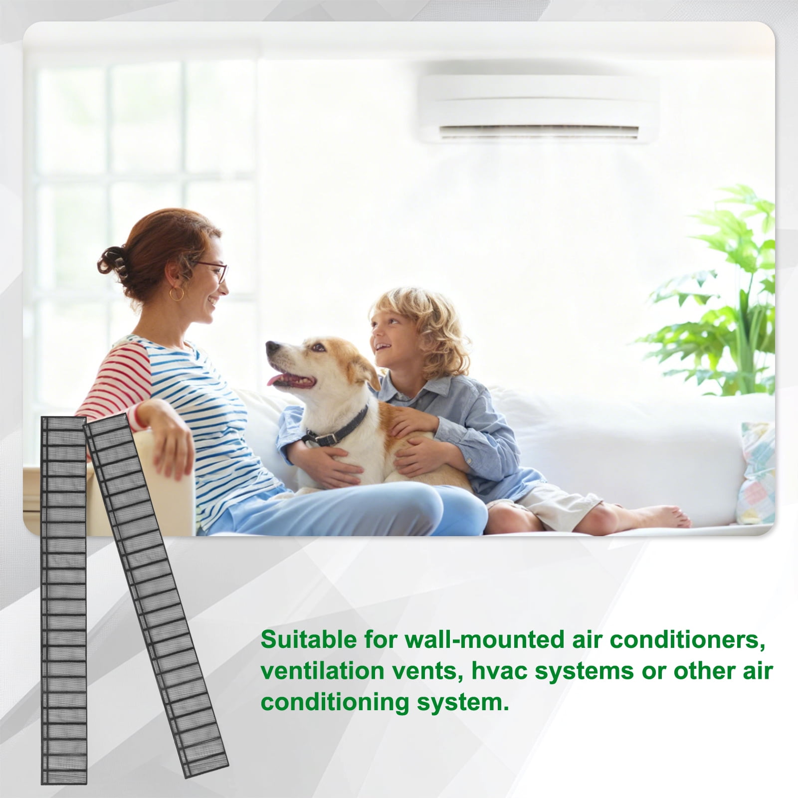 Uxcell Room Air Conditioner Filters Replacement (47" x 5.9") - Air Filter Replacement Parts Nylon Air Filter Screen Mesh Sheet for Home/Air Conditioning