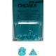 Chessex Manufacturing CHX23065 Transparent Mini dés Polyédriques&44; Turquoise & Blanc - Lot de 7 – image 1 sur 1