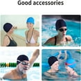 thumbnail image 4 of TELOLY 2Pieces Unisex Fabric Swimming Cap Waterproof Swim Hat Anti-Slip Bathing Cap for Women Men Kids, 4 of 7