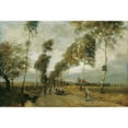 thumbnail image 3 of Hugo Charlemont 24x18 Black Modern Framed Museum Art Print Titled - Landstrasse with Birkenallee (1893), 3 of 5