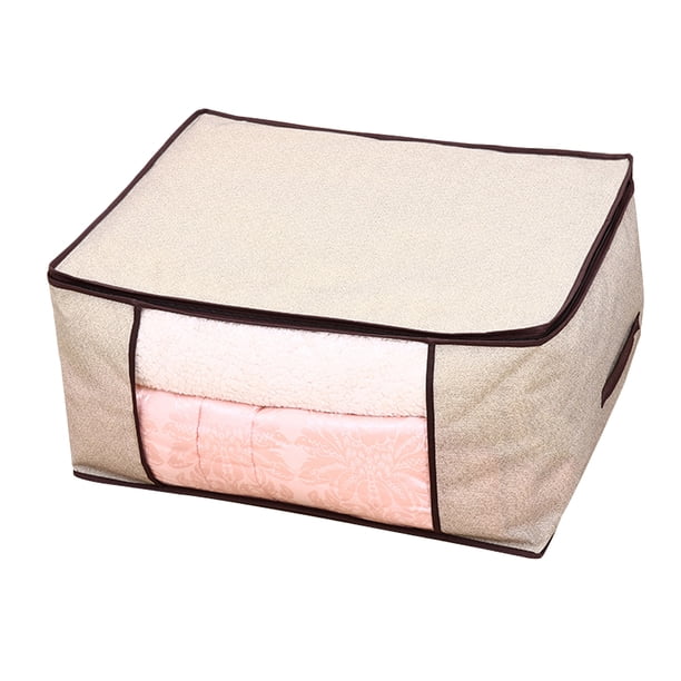 Bolsas de almacenamiento para telas no tejidas, edredones, telas, plegables, color beige, talla 1