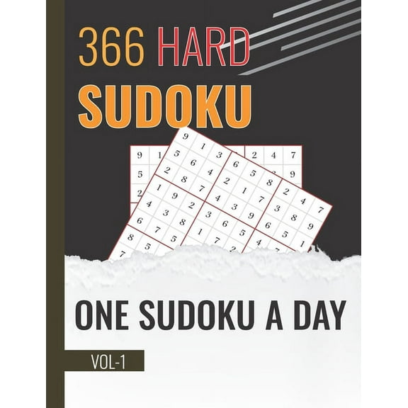One Sudoku a Day: 366 Hard sudoku with solutions 8.5x11 inches (Paperback)