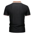 thumbnail image 5 of RongHuan Men's Knit Shirts Regular Fit Lightweight Business Casual Stretch Textured Collared Short Sleeve Tops, 5 of 5