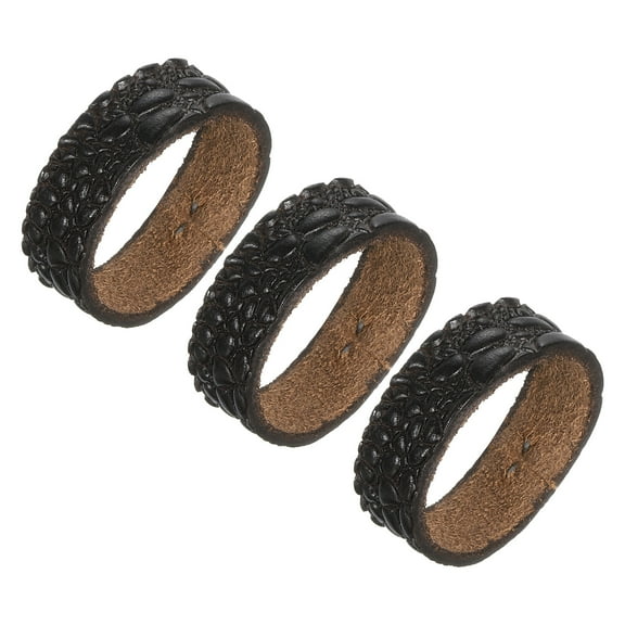 3Pack Leather Belt Loop Keepers Fits 3.5cm Width Belt Strap Buckles (Coffee)