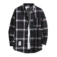 thumbnail image 1 of Camisas de franela a cuadros con forro polar Sherpa para hombre, chaquetas informales térmicas con botones, abrigo de trabajo cálido de invierno, ropa de abrigo de felpa, 1 of 3