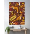 thumbnail image 2 of Autumn Foxes On Chocolate Brown Poster Wall Art, Modern Wall Decor For Living Room Bedroom, 24x36 UNFRAMED, 2 of 3