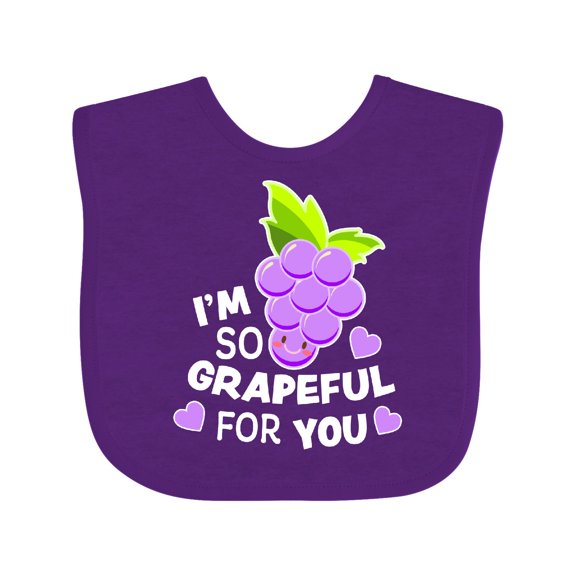 Inktastic Im So Grapeful for You with Cute Grapes Boys or Girls Baby Bib