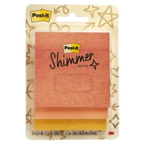 Sticky Invention Post-it Shimmer Sticky Notes, 3in x 3in, Candy Apple Red, Vital Orange ...