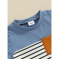 thumbnail image 5 of Suealasg 2Pcs Toddler Boys Summer Clothes 6M 12M 18M 24M 3T Baby Boys Casual Beach Outfits Short Sleeve Stripe Print T-Shirt and Elastic Shorts Set, 5 of 8