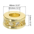 thumbnail image 2 of Unique Bargains Perles d'Espaceur de Charme de Bague Ronde 10Pcs 8mm - Perles d'Espaceur Rondes de Pavé de Zircon pour la Fabrication de Bijoux (Blanc - Or), 2 of 7