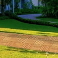 thumbnail image 4 of 10-Pack Interlocking Solid Wood Deck Tiles, 12"x12" Waterproof Outdoor Flooring for Patio, Garden, Poolside, Stripe, 4 of 8