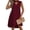#0031-Wine, variant on Women's Midi Dresses Halter Neck Cutout Layered Hem Dresses Casual Daily Style Lightweight Breathable Flowy Loose Fit Summer Dresses