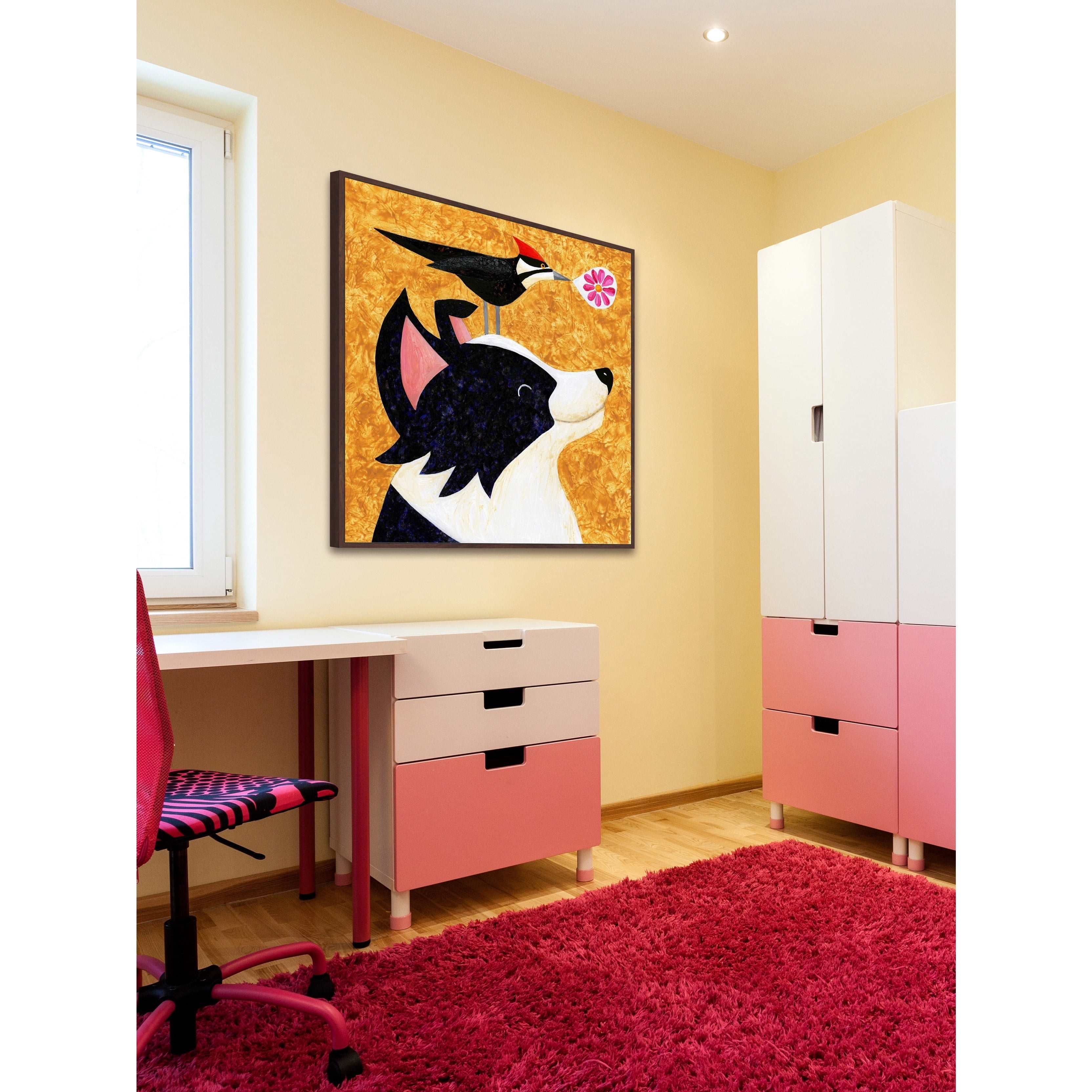 Marmont Hill - "Wood You Be My Friend" by Janet Nelson Floater Framed Painting Print on Canvas