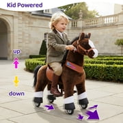 PonyCycle Kid-Powered Hores Ride-On Toy, No Battery, Smooth Wheels, Ages 3-4, Chocolate Brown, Ux321