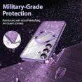 thumbnail image 3 of Casetego for Samsung Galaxy S24 FE Case,Compatible with MagSafe,Clear Magnetic Glitter Gradient Sparkle Luxury Plated Soft TPU Bumper Full Camera Lens Protector,Purple, 3 of 7