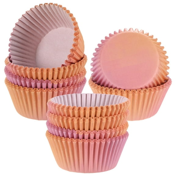 Uxcell 200-Pack Standard Cupcake Liners for Baking, Greaseproof Cupcake Wrappers for Wedding/Birthday/Party/Christmas[Pink-red gradient]