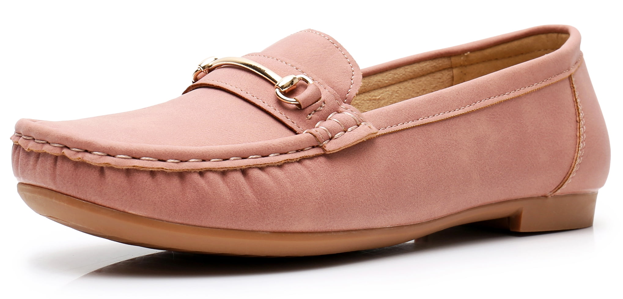 Maichal Loafers for Women Slip On Leather Comfort Rubber Sole Flats Shoes 