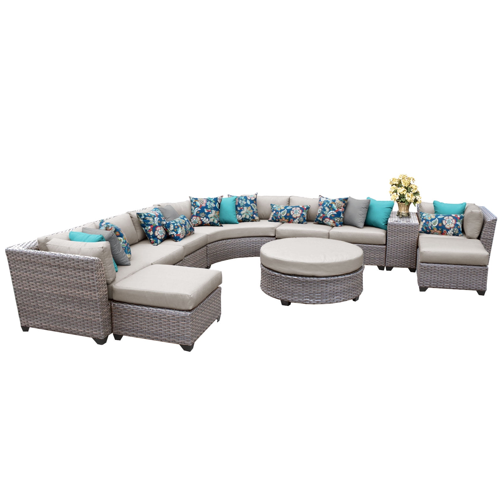 Catalina 11 Piece Outdoor Wicker Patio Furniture Set 11c