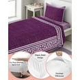 3 Piece Twin Sheet Set Dark Purple Retro Greek Key Sheets Set for Twin ...