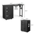 thumbnail image 2 of UBesGoo Foldable Manicure Table Desk with Dust Collector, 2 Drawers, Black, 2 of 11
