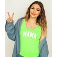 thumbnail image 3 of Distressed Mama Tank Top for Women Simple Graphic Shirt for Mom Neon Green Tank Top Small, 3 of 4
