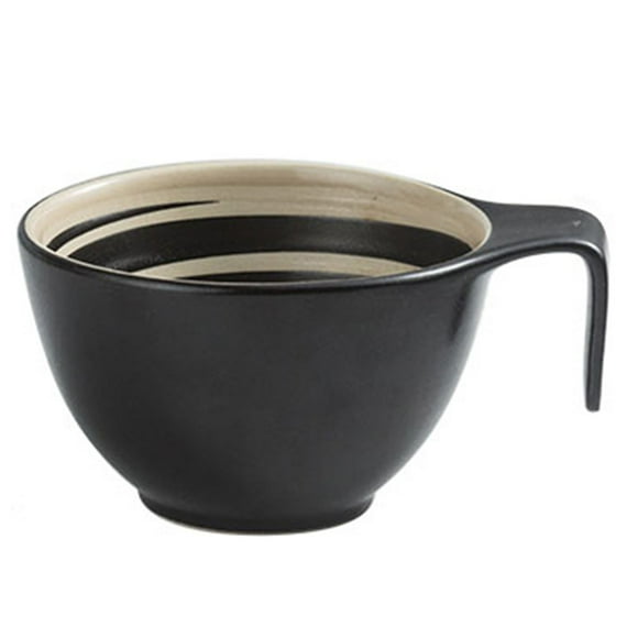 Qeeadeea Bouillon Cups, French Onion Soup Bowls With Handles, French Onion Soup Crocks Oven Safe, Microwave Soup Bowl, Soup Mug-Black350ml