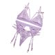 thumbnail image 4 of Conjunto de ropa interior de encaje de 3 piezas para mujer, sujetador sexy, panty, liguero, morado claro, L tholdsy XX000052-27, 4 of 7