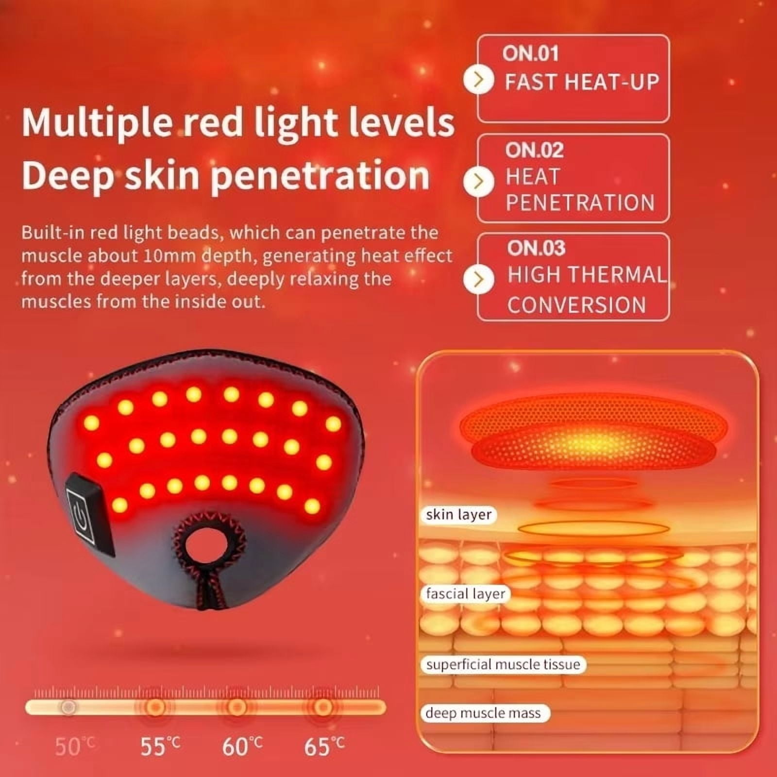 Heated Nose & Face Massager – Red Light Warming Mask, Built-in Battery, 3 Heat Levels, Auto-Off Timer, Washable, USB Rechargeable, Portable Sinus Comfort