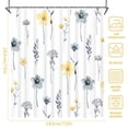 thumbnail image 5 of Ikfashoni Yellow Flowers Shower Curtain with Hooks, 13pc Waterproof Fabric Bathroom Curtain, 72"X72", 5 of 7