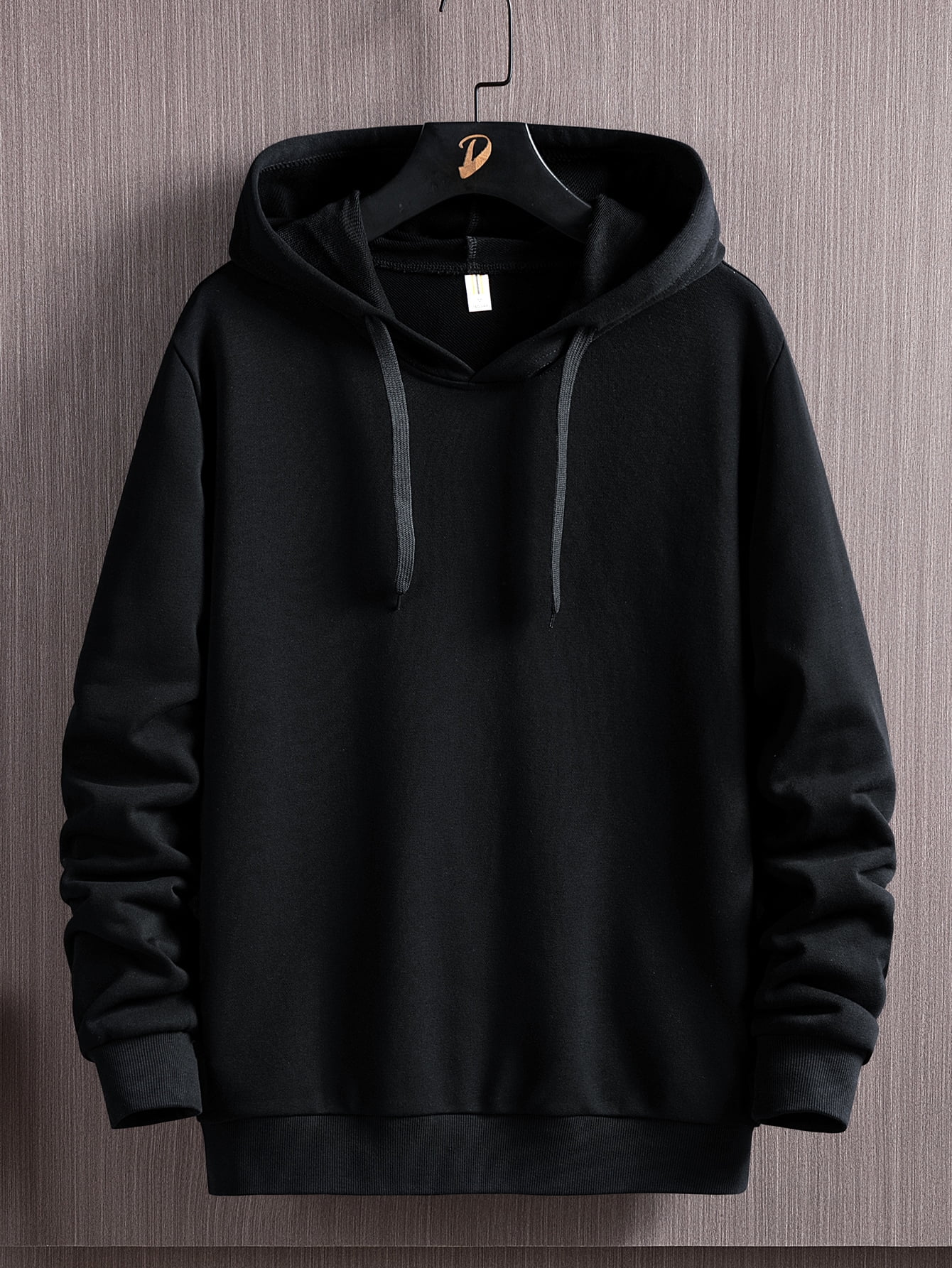 Men High Low Hem Drawstring Hoodie 