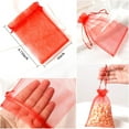 thumbnail image 2 of 100pcs Organza Bags, 4 x 4.72 inches Red Christmas Wedding Favors Christmas Gift Drawstring Bags Jewelry Pouches, 2 of 14