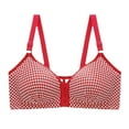 thumbnail image 1 of HBFAGFB Bras for Women Comfortable Front Button Built-In Bra without Steel Ring Underwear Red Size 40, 1 of 3
